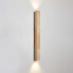 Travertine Column Wall Sconce in Yellow Travertine