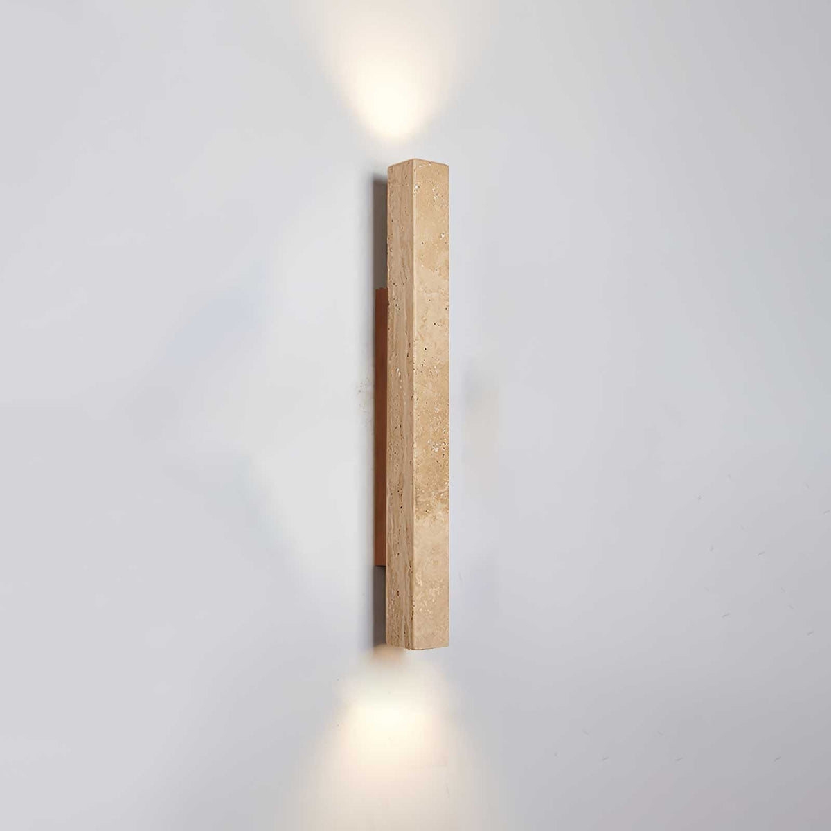 Travertine Column Wall Sconce in Yellow Travertine