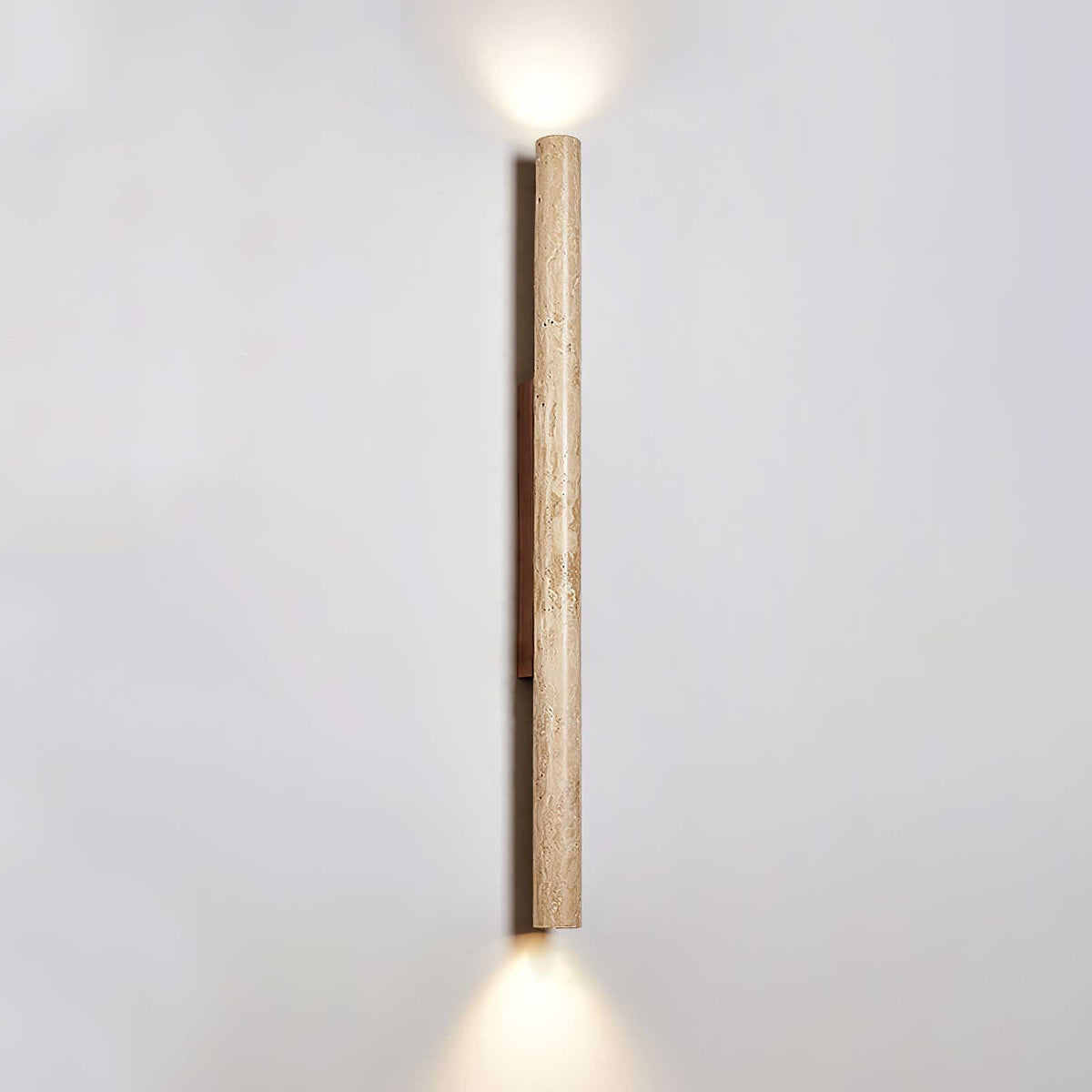 Travertine Column Wall Sconce in Yellow Travertine