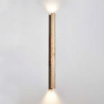 Travertine Column Wall Sconce in Yellow Travertine