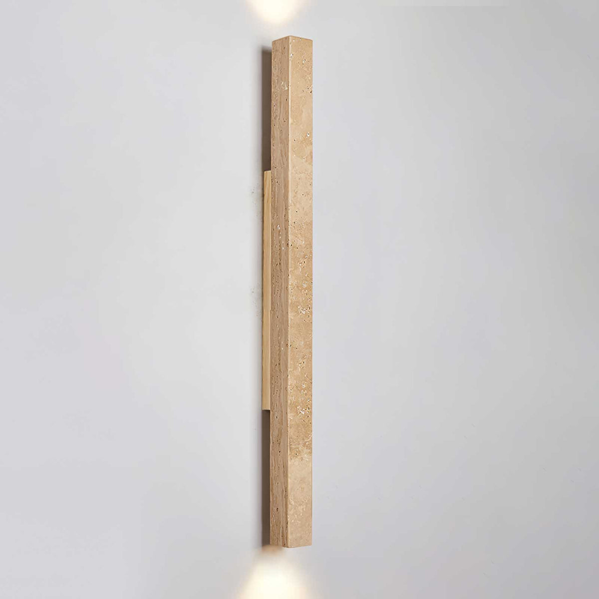 Travertine Column Wall Sconce in Yellow Travertine