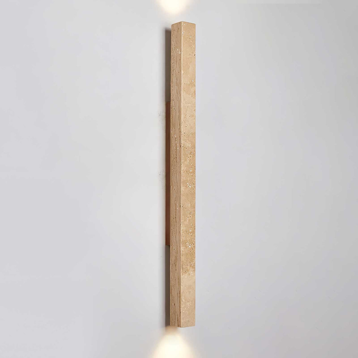 Travertine Column Wall Sconce in Yellow Travertine