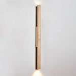 Travertine Column Wall Sconce in Yellow Travertine