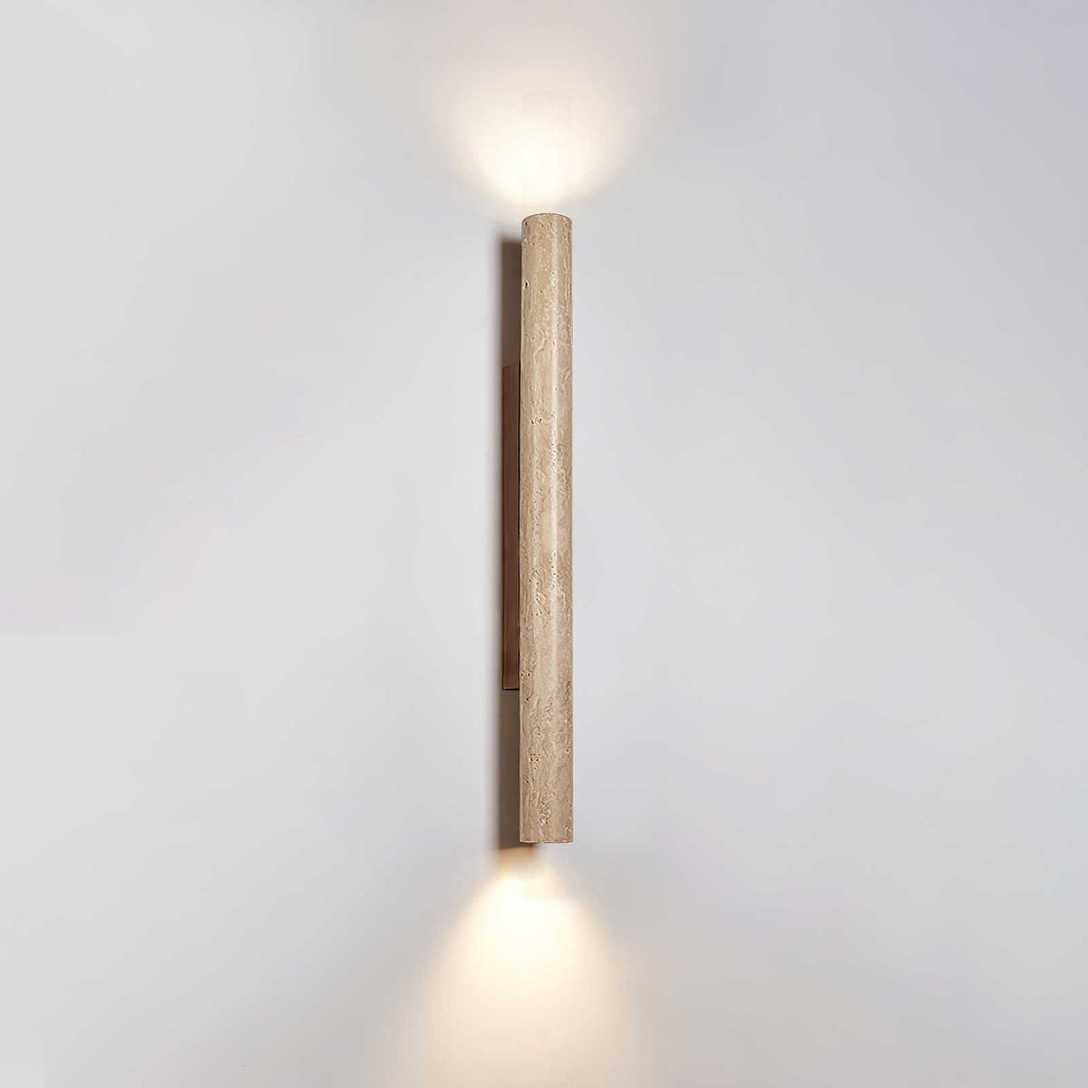 Travertine Column Wall Sconce in Yellow Travertine