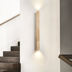 Travertine Column Wall Sconce in Yellow Travertine
