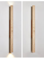 Travertine Column Wall Sconce in Yellow Travertine