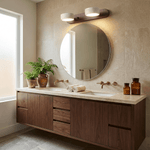 Travertine Duo Wall Sconce — Natural Stone LED Wall Light