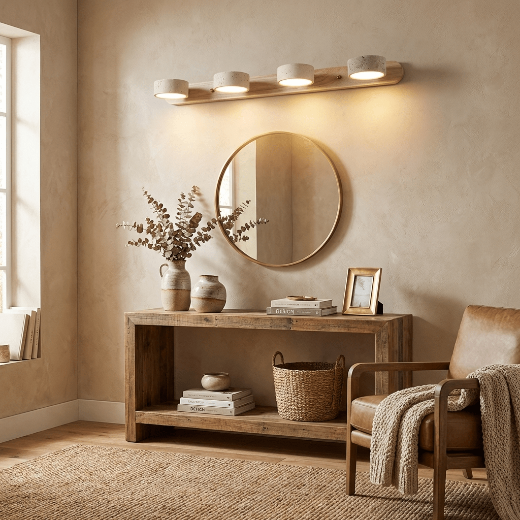 Travertine Duo Cordless LED Wall Sconce with Touch Dimming