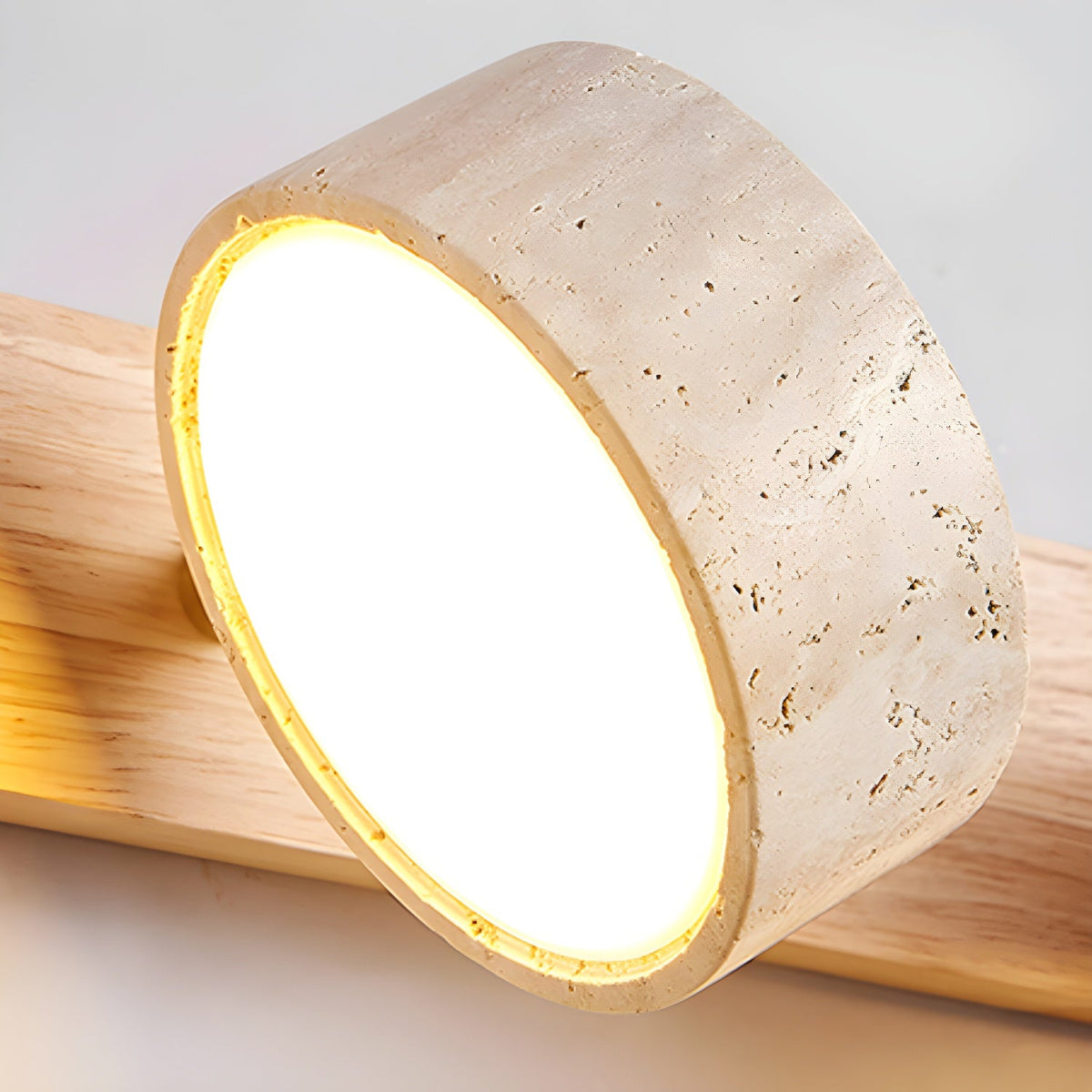 Travertine Duo Cordless LED Wall Sconce with Touch Dimming