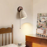 Travertine Pivoting Wall Sconce in Natural Stone and Walnut