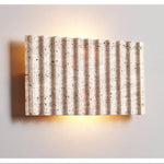 Ribbed Travertine Wall Sconce | Organic Modern Stone Lighting