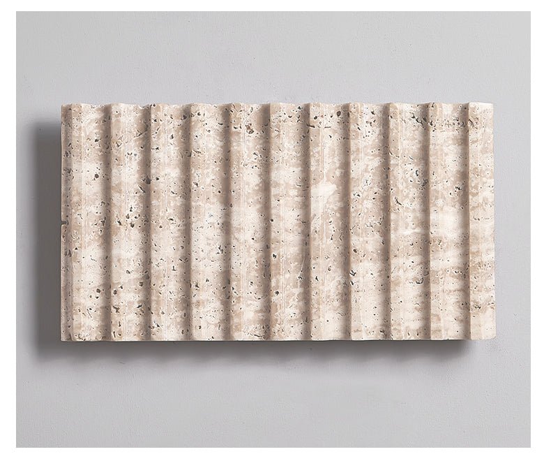 Ribbed Travertine Wall Sconce | Organic Modern Stone Lighting
