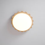 Travertine Scallop Edge Flush Mount Ceiling Light, Natural Stone LED