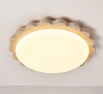 Travertine Scallop Edge Flush Mount Ceiling Light, Natural Stone LED