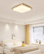 Travertine Scallop Edge Flush Mount Ceiling Light, Natural Stone LED