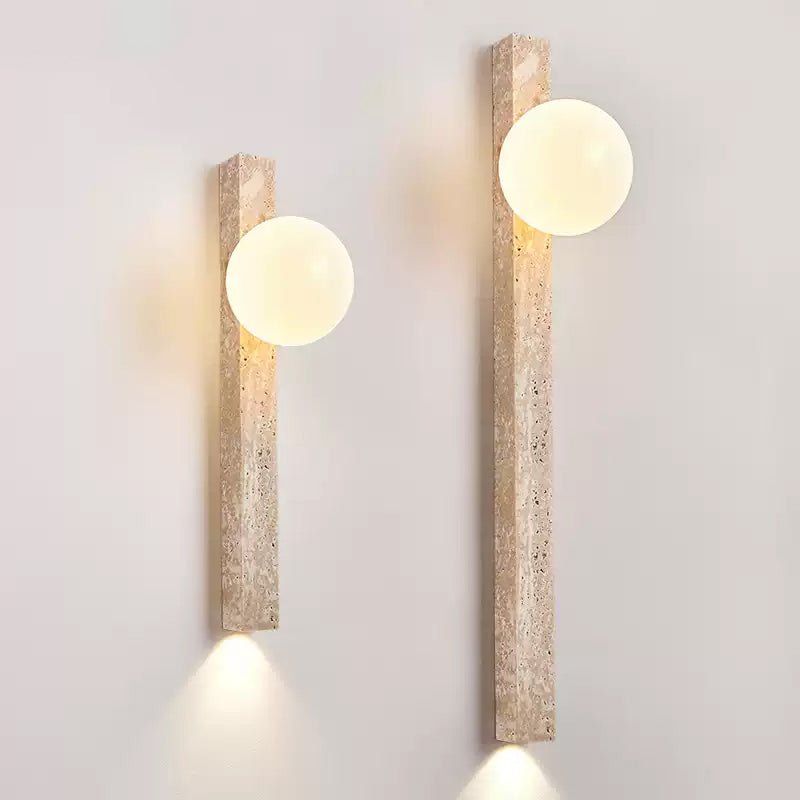 Travertine Wall Sconce with Up and Down Lighting