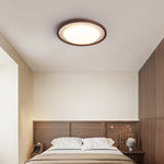 Travertine Wood LED Flush Mount Ceiling Light for Modern Interiors