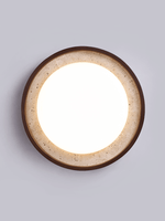 Travertine Wood LED Flush Mount Ceiling Light for Modern Interiors