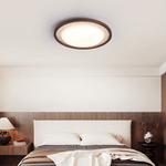 Travertine Wood LED Flush Mount Ceiling Light for Modern Interiors