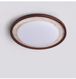 Travertine Wood LED Flush Mount Ceiling Light for Modern Interiors