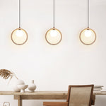 Travira Halo Pendant Light in Natural Travertine