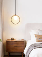 Travira Halo Pendant Light in Natural Travertine