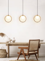 Travira Halo Pendant Light in Natural Travertine
