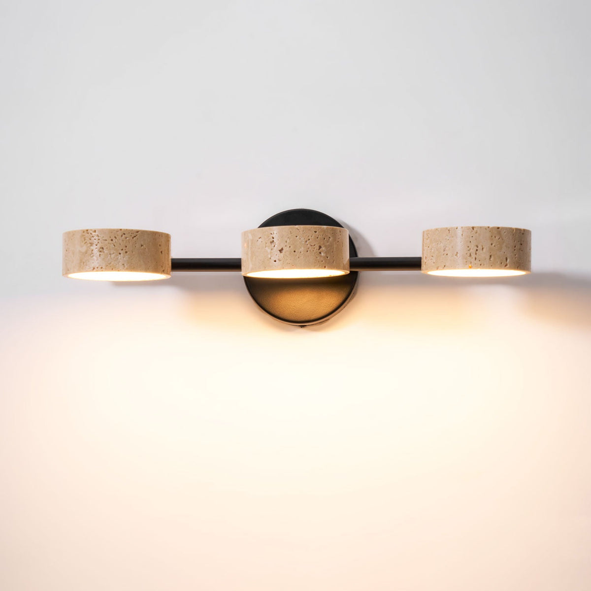 Traviso Beam Vanity Light – Travertine LED Wall Sconce, Modern Minimalist Bathroom Lighting