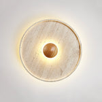 Traviso Halo Travertine LED Ceiling Light in Yellow Travertine