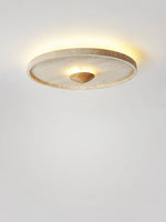 Traviso Halo Travertine LED Ceiling Light in Yellow Travertine
