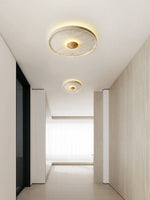 Traviso Halo Travertine LED Ceiling Light in Yellow Travertine