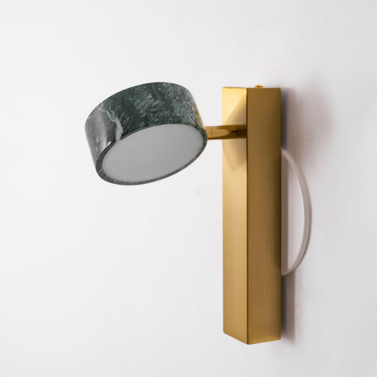 Traviso Solo Wall Sconce in Green Marble and Brass