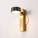 Traviso Solo Wall Sconce in Green Marble and Brass