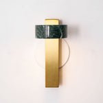 Traviso Solo Wall Sconce in Green Marble and Brass