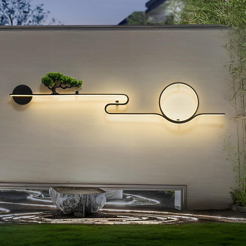 Moon Tree Scenery Outdoor Wall Light Ha085194