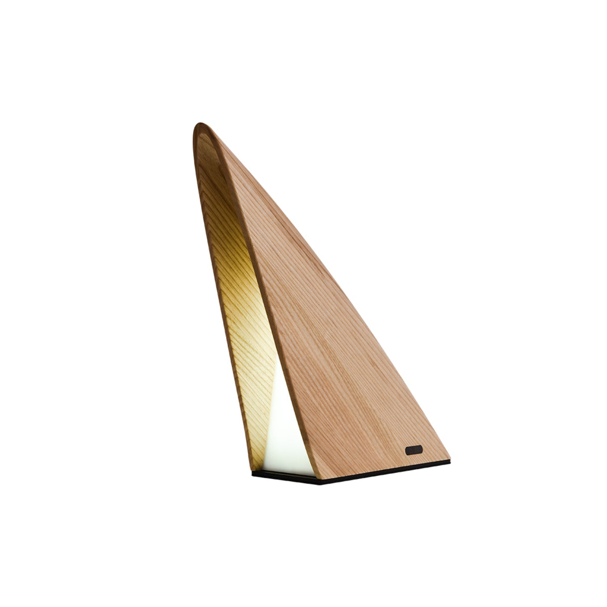 Triangular Wooden Table Lamp with Touch Dimming, Cordless LED