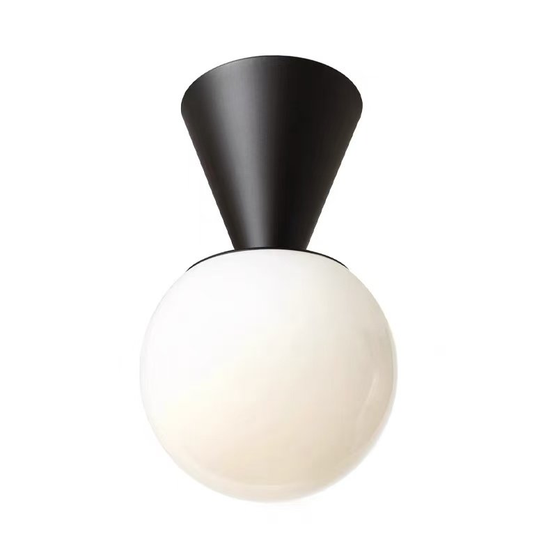 Trilo Globe Ceiling Light — Modern Opal Glass Flush Mount
