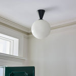 Trilo Globe Ceiling Light — Modern Opal Glass Flush Mount