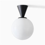 Trilo Globe Ceiling Light — Modern Opal Glass Flush Mount