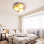 Trio Travertine Flush Mount Ceiling Light with LED Globes