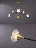 Tristan Brass & Acrylic LED Chandelier, Modern Multi-Head Pendant Light