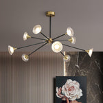 Tristan Brass & Acrylic LED Chandelier, Modern Multi-Head Pendant Light