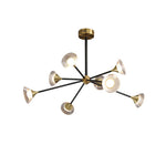 Tristan Brass & Acrylic LED Chandelier, Modern Multi-Head Pendant Light