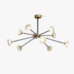 Tristan Brass & Acrylic LED Chandelier, Modern Multi-Head Pendant Light