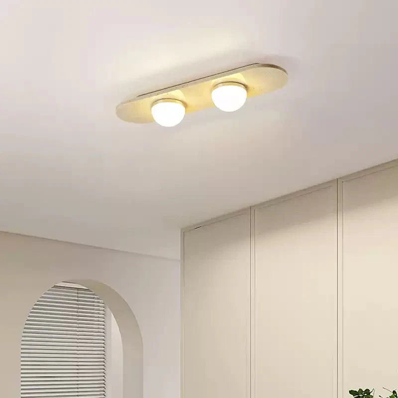 Trivara Triple Bar Ceiling Light in Travertine