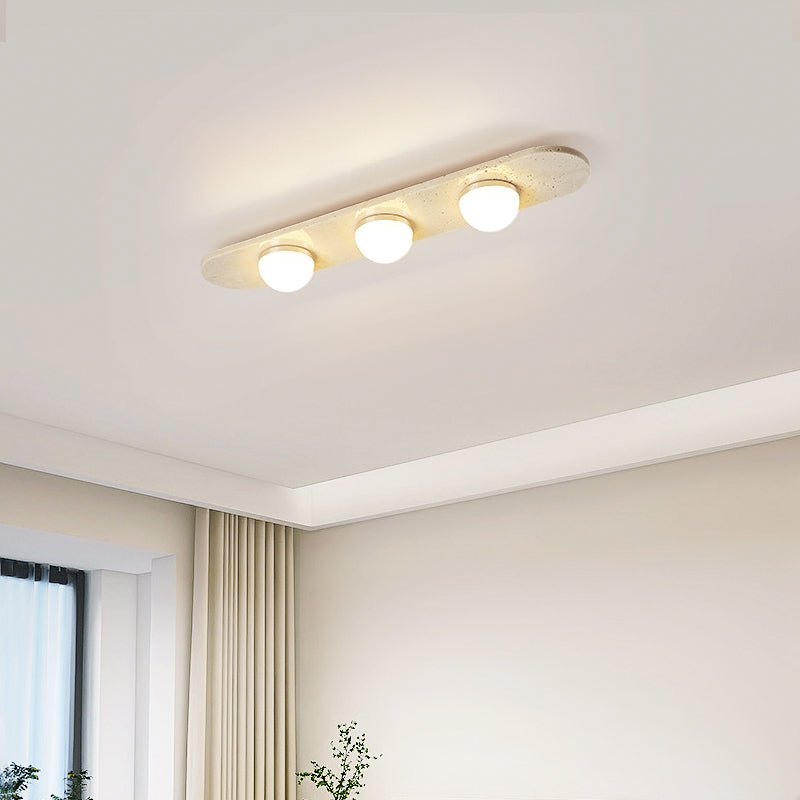 Trivara Triple Bar Ceiling Light in Travertine