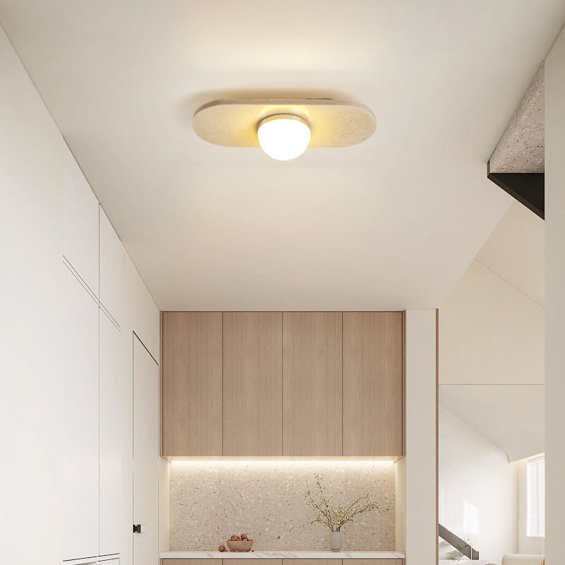 Trivara Triple Bar Ceiling Light in Travertine