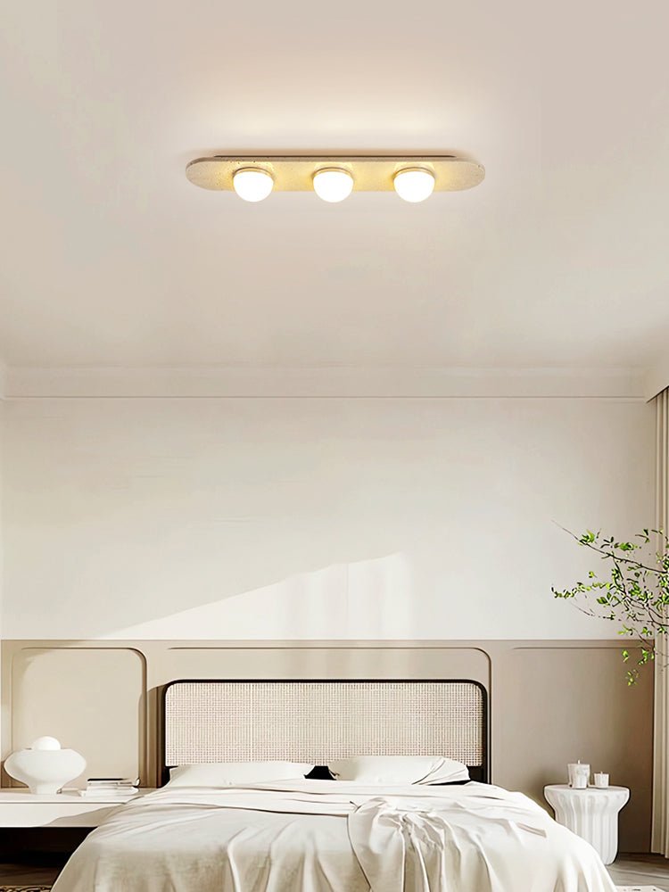 Trivara Triple Bar Ceiling Light in Travertine
