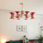 Tromina Trumpet Chandelier – Mid-Century Brass & Iron Pendant Light
