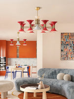 Tromina Trumpet Chandelier – Mid-Century Brass & Iron Pendant Light